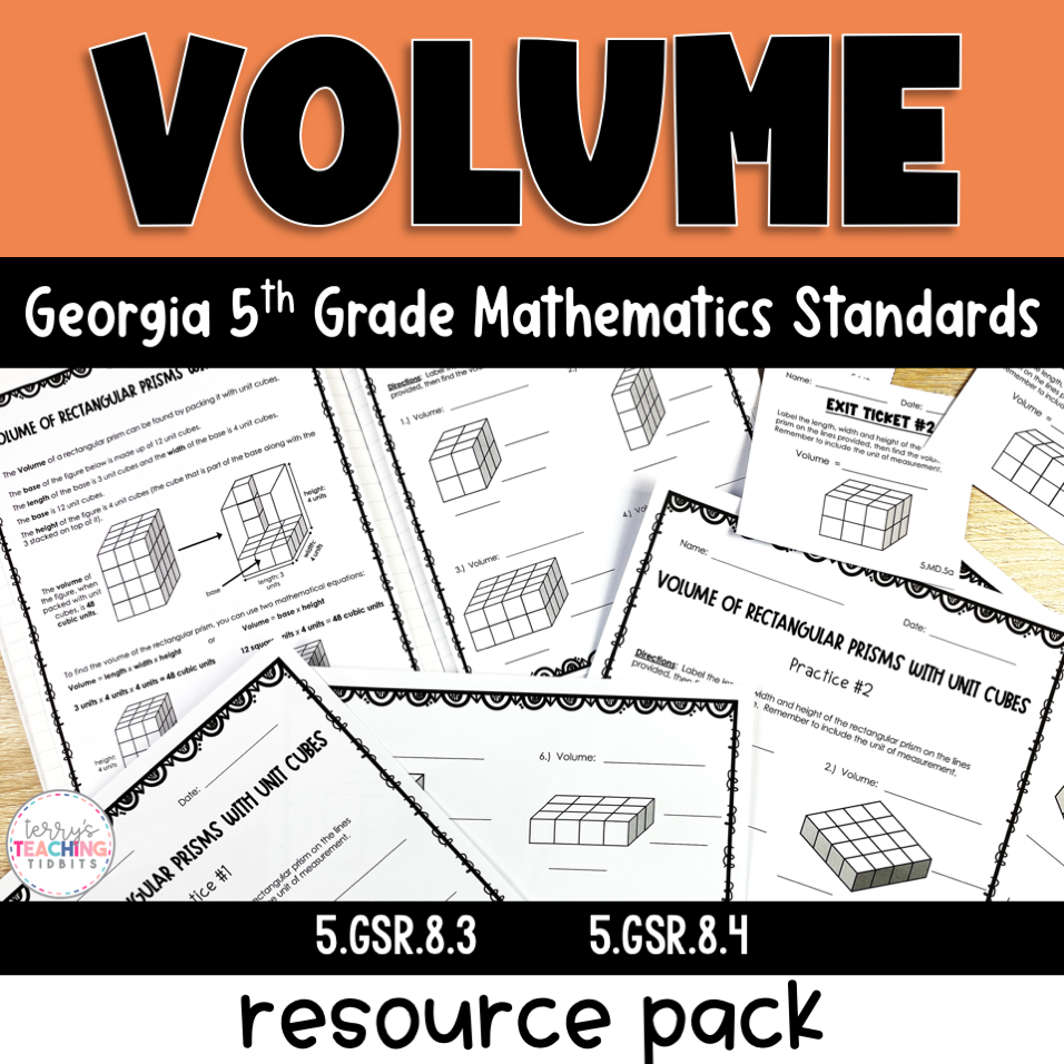 Volume of Rectangular Prisms - NEW GA 5th Grade Math Standards 