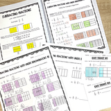 Add and Subtract Fractions - Visual Models Included - Printable