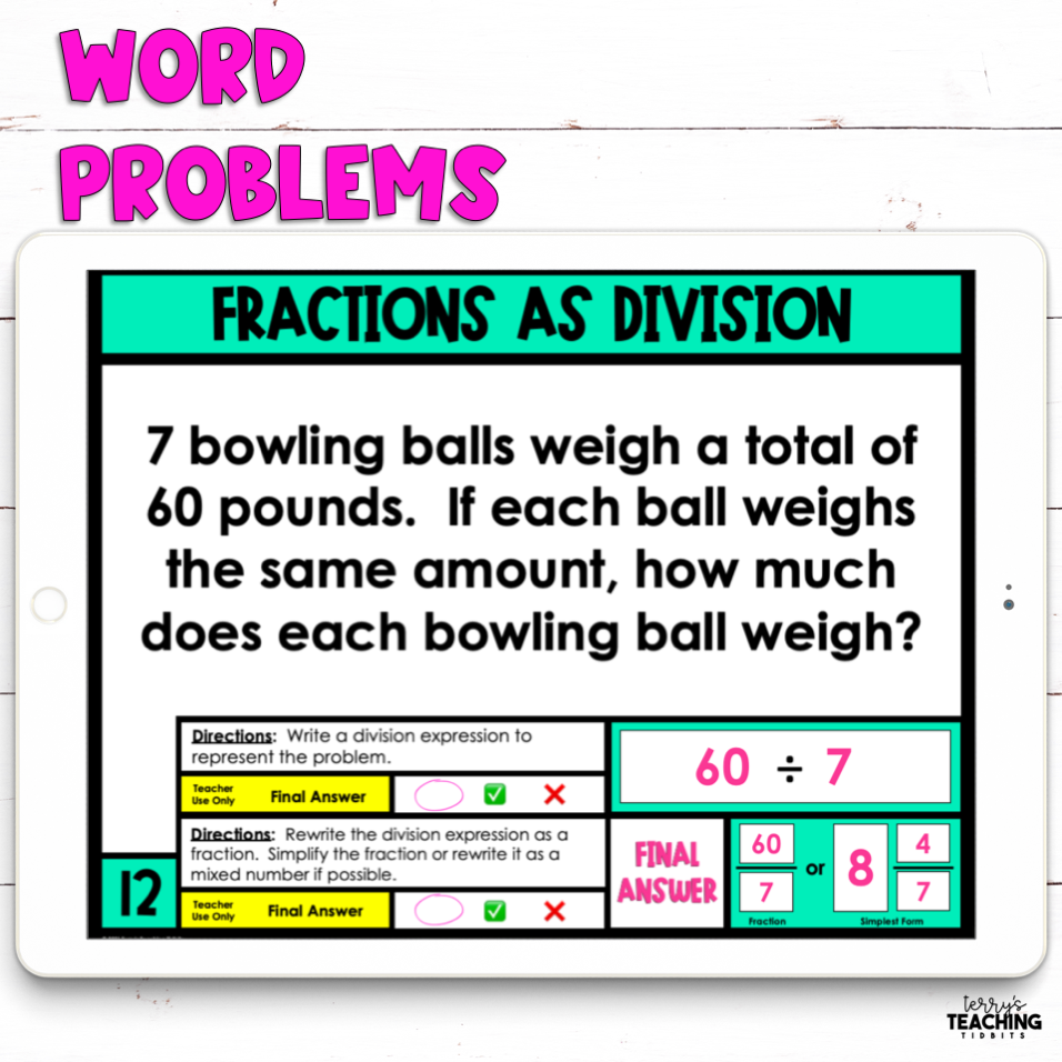 Fractions as Division Resource Pack {Digital} – Terry's Teaching Tidbits