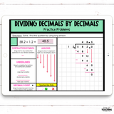 Dividing Decimals - Visual Models Included - Digital