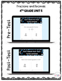 Fractions and Decimals Digital Math Test Pack {4th Grade Unit 5}