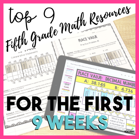Top 9 Fifth Grade Math Resources for the First 9 Weeks