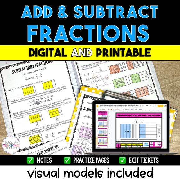 Add and Subtract Fractions Resource Options
