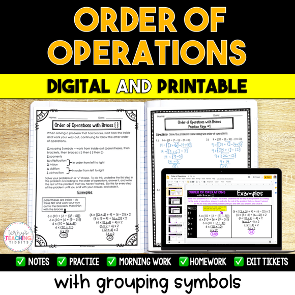 Order of Operations Resource Options