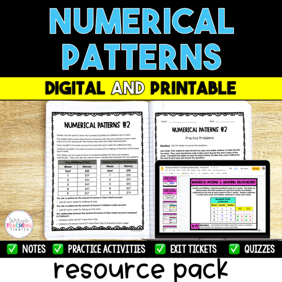 Numerical Patterns Resource Options