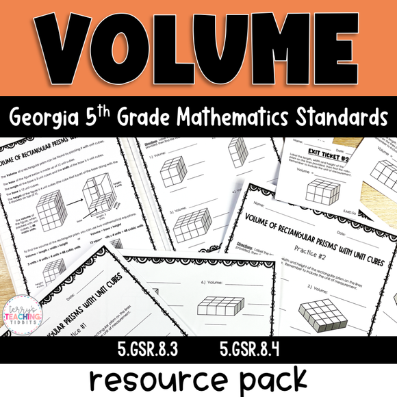 Volume of Rectangular Prisms - NEW GA 5th Grade Math Standards