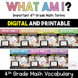 What Am I? 4th Grade Math Vocabulary Review Game