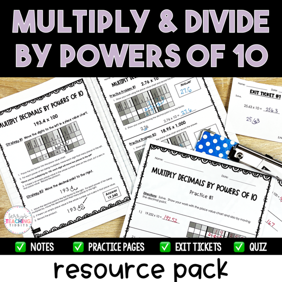 Multiply and Divide by Powers of 10 with NEW Georgia Math Standards - 5th Grade