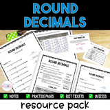 Round Decimals Resource Pack - Printable