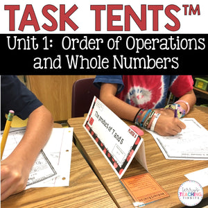 Task Tents™ - Order of Operations and Whole Numbers {5th Grade Unit 1}