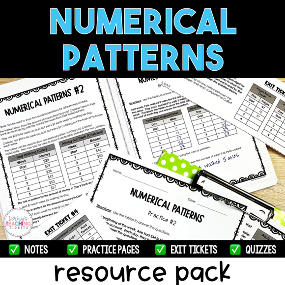 Numerical Patterns Resource Pack - Printable