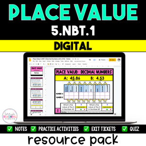 Place Value Resource Pack - 5.NBT.1 - Digital