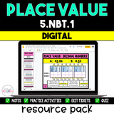 Place Value Resource Pack - 5.NBT.1 - Digital