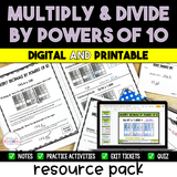 Multiply and Divide by Powers of 10 - NEW Georgia Math Standards for 5th Grade - Bundle