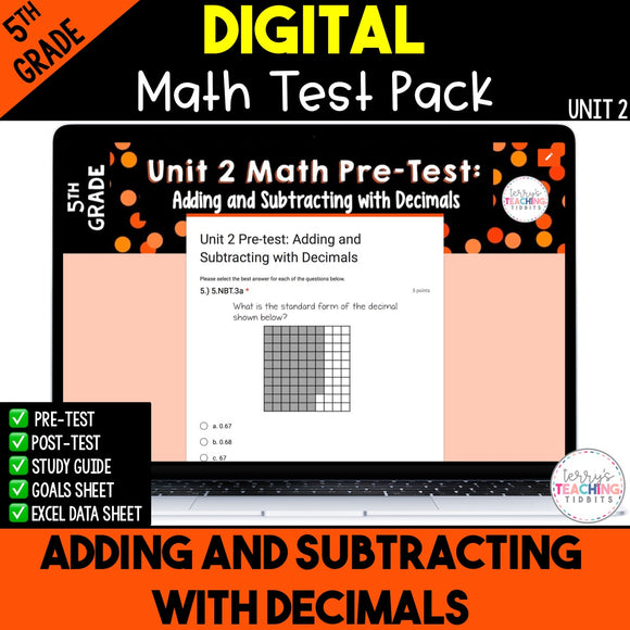 Adding and Subtracting with Decimals Test (Digital)