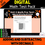 Adding and Subtracting with Decimals Test (Digital)