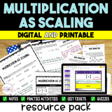 Multiplication as Scaling - Digital & Printable
