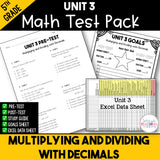 5th Grade Unit 3 Math Test Pack {Paper}