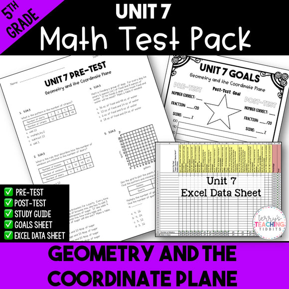 5th Grade Unit 7 Math Test Pack {Paper}