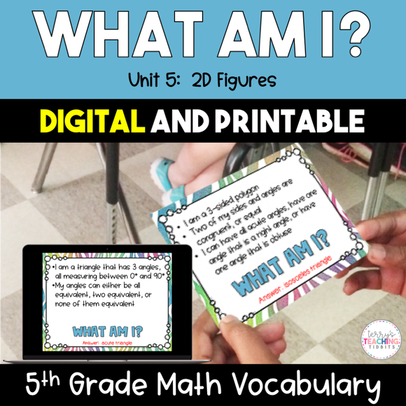 What Am I? 5th Grade Math Vocabulary - 2D Figures