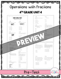 Operations with Fractions Printable Test Pack {4th Grade Unit 4}