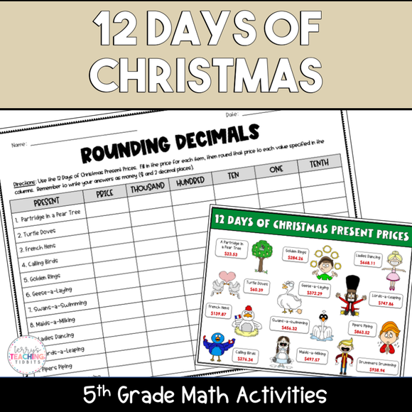 12 Days of Christmas Math Activities {Printable}