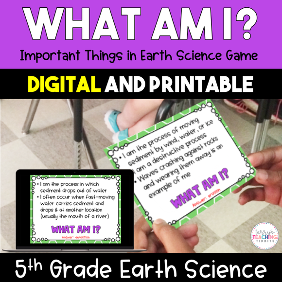 What Am I? Important Things in Earth Science Game {Digital and Printable} - 5th