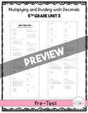 5th Grade Unit 3 Math Test Pack {Paper}