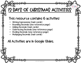 12 Days of Christmas Math Activities {Digital}