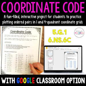 Coordinate Code:  A Fun Project for 1 and 4 Quadrant Coordinate Grids
