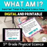 What Am I? Important Things in Physical Science Game {Digital & Printable} - 5th