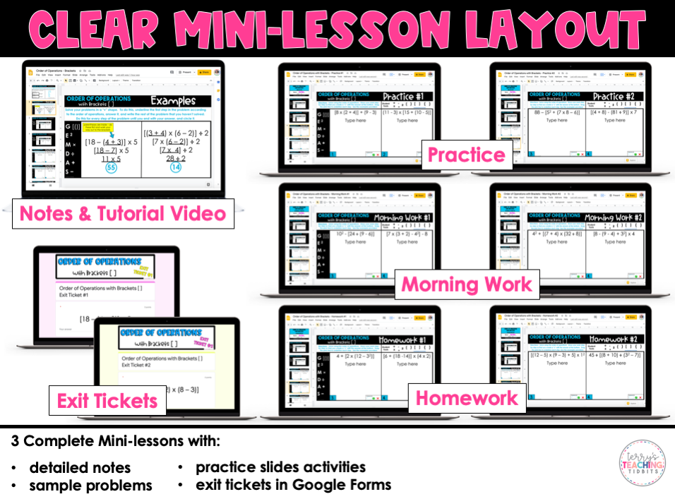 Order of Operations with Grouping Symbols Resource Pack - Digital