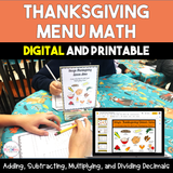 Thanksgiving Menu Math