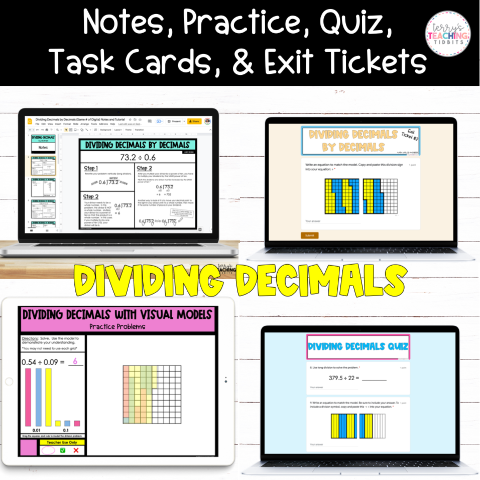 Dividing Decimals - Visual Models Included - Digital – Terry's Teaching ...