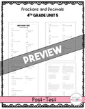 Fractions and Decimals Printable Test Pack {4th Grade Unit 5}