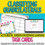 Classify Quadrilaterals Task Cards