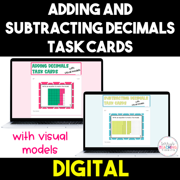 Adding and Subtracting Decimals with Visual Models Google Forms {Digital}