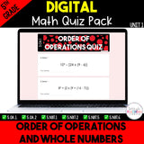 Order of Operations and Whole Numbers Digital Quiz Pack - 5th Grade Unit 1