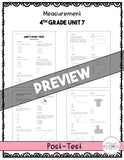 Measurement Printable Test Pack {4th Grade Unit 7}