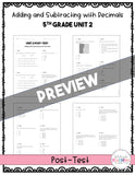5th Grade Unit 2 Math Test Pack {Paper}
