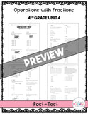 Operations with Fractions Printable Test Pack {4th Grade Unit 4}