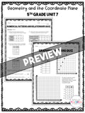 Geometry and the Coordinate Plane Printable Quiz Pack {5th Grade Unit 7}