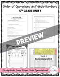 Order of Operations and Whole Numbers Printable Test Pack - 5th Grade Unit 1