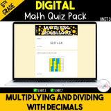Multiplying and Dividing Decimals Digital Quiz Pack {5th Grade Unit 3}