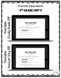 Fraction Equivalents Digital Math Test Pack {4th Grade Unit 3}