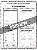 Volume and Measurement Paper Quiz Pack {5th Grade Unit 6}